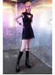 Steam Punk Female Heart Shaped Hollow Pink Buckle Collar Lace Stitching Dress