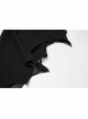 Gothic Female Black High Waist Bat Sleeve Star Elastic Dress