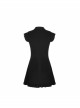 Steam Punk Female Black Lotus Leaf Hem Chinese Cheongsam Rose Dress