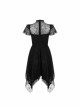 Steam Punk Female Black Lace Stitching Hollow Embroidered Dress