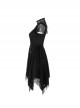 Steam Punk Female Black Lace Stitching Hollow Embroidered Dress