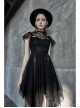 Steam Punk Female Black Lace Stitching Hollow Embroidered Dress