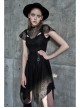 Steam Punk Female Black Lace Stitching Hollow Embroidered Dress