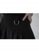 Steam Punk Female Casual Black Grey Double Layers Pleated Skirt