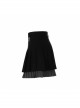 Steam Punk Female Casual Black Grey Double Layers Pleated Skirt