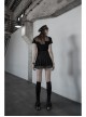 Steam Punk Female Casual Black Grey Double Layers Pleated Skirt