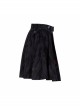 Steam Punk Female Casual Black Chinese Painting Decorated Pleated Skirt