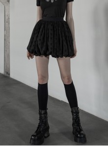 Steam Punk Female Black Cute Heart Printed Belted Bud Skirt
