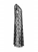 Steam Punk Female Black Lace Transparent Split Long Dress