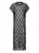 Steam Punk Female Black Lace Transparent Split Long Dress