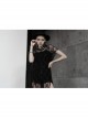 Steam Punk Female Black Lace Transparent Split Long Dress
