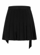 Steam Punk Female Casual Black Strap Buckle Pleated Skirt