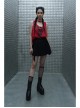 Steam Punk Female Casual Black Strap Buckle Pleated Skirt