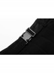 Steam Punk Female Casual Black Strap Buckle Pleated Skirt