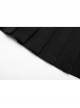 Steam Punk Female Casual Black Strap Buckle Pleated Skirt