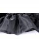 Black Gothic Lolita Long Lace Mesh Underskirt