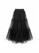 Black Gothic Lolita Long Lace Mesh Underskirt
