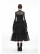 Black Gothic Lolita Long Lace Mesh Underskirt