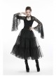 Black Gothic Lolita Long Lace Mesh Underskirt