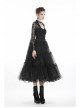 Black Gothic Lolita Long Lace Mesh Underskirt