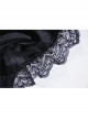 Lace Frill Lace-Up Black Gothic Velvet Long Skirt