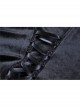 Lace Frill Lace-Up Black Gothic Velvet Long Skirt