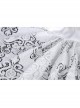 White Lace-Up Lace Mesh Irregular Frill Hem Punk Skirt