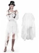 White Lace-Up Lace Mesh Irregular Frill Hem Punk Skirt