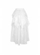 White Lace-Up Lace Mesh Irregular Frill Hem Punk Skirt