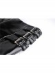 Metal Buckle Irregular Hem Black Punk Shining PU Skirt
