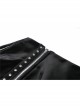 Metal Buckle Irregular Hem Black Punk Shining PU Skirt