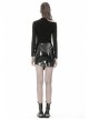 Metal Buckle Irregular Hem Black Punk Shining PU Skirt