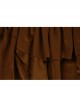 Metal Decoration Irregular Frill Hem Brown Punk Short Skirt