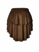 Metal Decoration Irregular Frill Hem Brown Punk Short Skirt