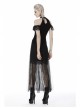 Black Punk Tasseled Mesh See-Through Long Skirt