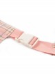 Hollow Out Belt Pink Checked  Punk Pleated Short Skirt