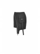 Metal Zipper Side Bag Irregular Hem Black Punk Mini Skirt