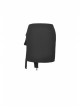 Metal Zipper Side Bag Irregular Hem Black Punk Mini Skirt