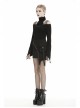 Metal Zipper Side Bag Irregular Hem Black Punk Mini Skirt
