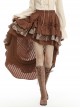 Irregular Frilly Brown Punk Skirt