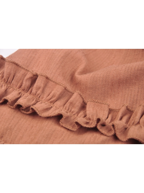 Irregular Frilly Brown Punk Skirt