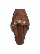 Irregular Frilly Brown Punk Skirt