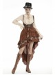 Irregular Frilly Brown Punk Skirt