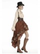 Irregular Frilly Brown Punk Skirt