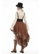 Irregular Frilly Brown Punk Skirt