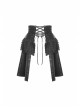 Front Waist Metal Retro Button Lace-Up Lace Layered Black Punk Short Skirt