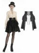 Front Waist Metal Retro Button Lace-Up Lace Layered Black Punk Short Skirt