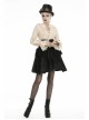 Front Waist Metal Retro Button Lace-Up Lace Layered Black Punk Short Skirt