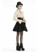 Front Waist Metal Retro Button Lace-Up Lace Layered Black Punk Short Skirt