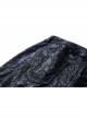 Embossed Lace Embroidery Lace-Up Black Gothic Leather Legging Pants